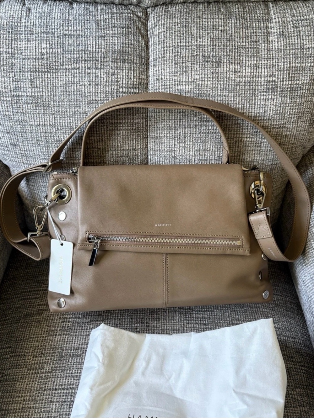 NWT Hammitt VIP Grand Dune Leather Shoulder Bag Crossbody $675